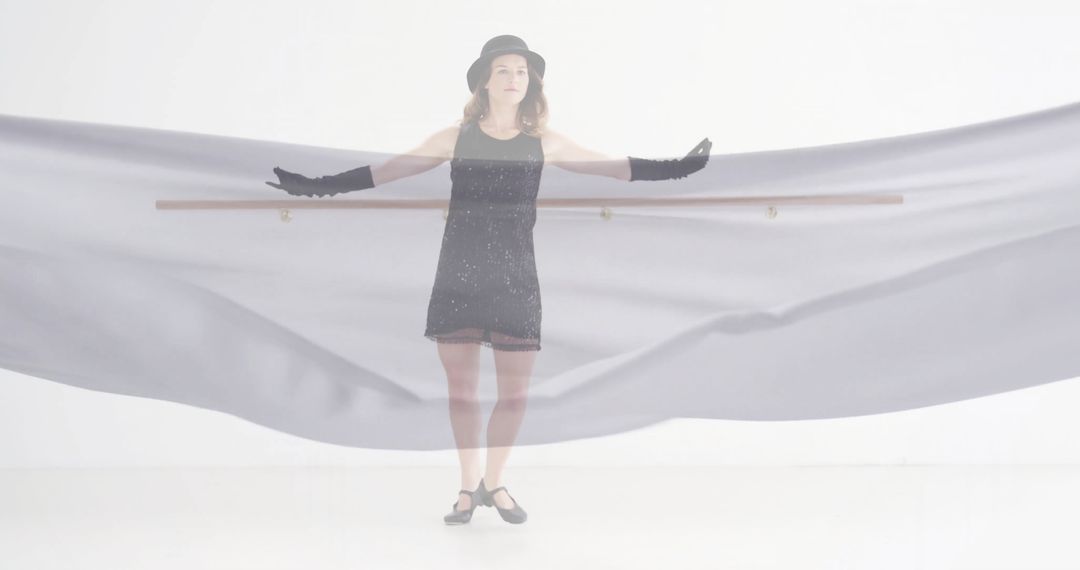 Artistic Interpretation of Dance and Movement with Floating Cloth