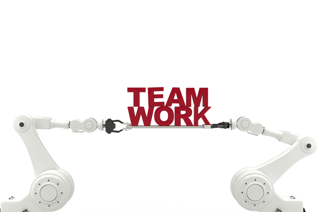 Robotic Arms Holding Teamwork Text on Transparent Background - Download Free Stock Images Pikwizard.com