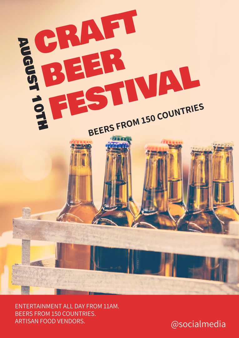 Craft Beer Festival Promotion with Global Beer Diversity Poster - Download Free Stock Templates Pikwizard.com