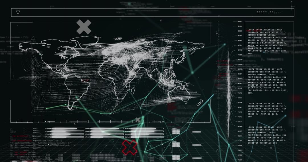 Futuristic Cybersecurity Dashboard with Global Data Visualization