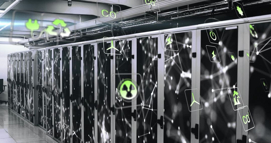 Eco-Friendly Technology Concept with Digital Data Servers