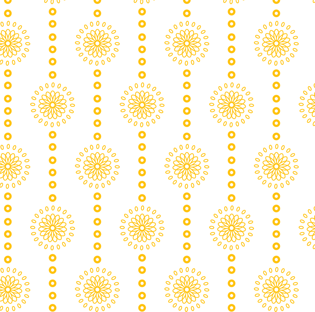Seamless Yellow Floral Pattern on Transparent Background