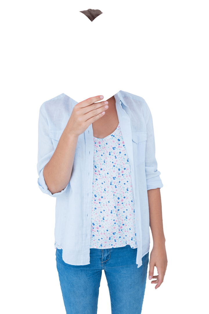 Woman Holding Heart Placard with Transparent Cutout