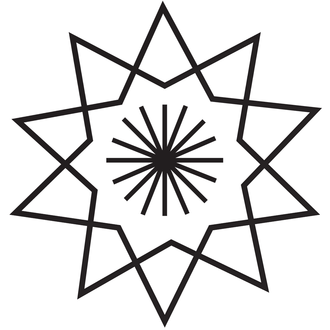 Abstract Geometric Star Pattern on Transparent Background