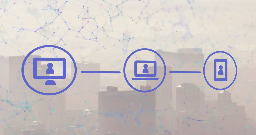 Digital Network Flowchart Connecting City Concept