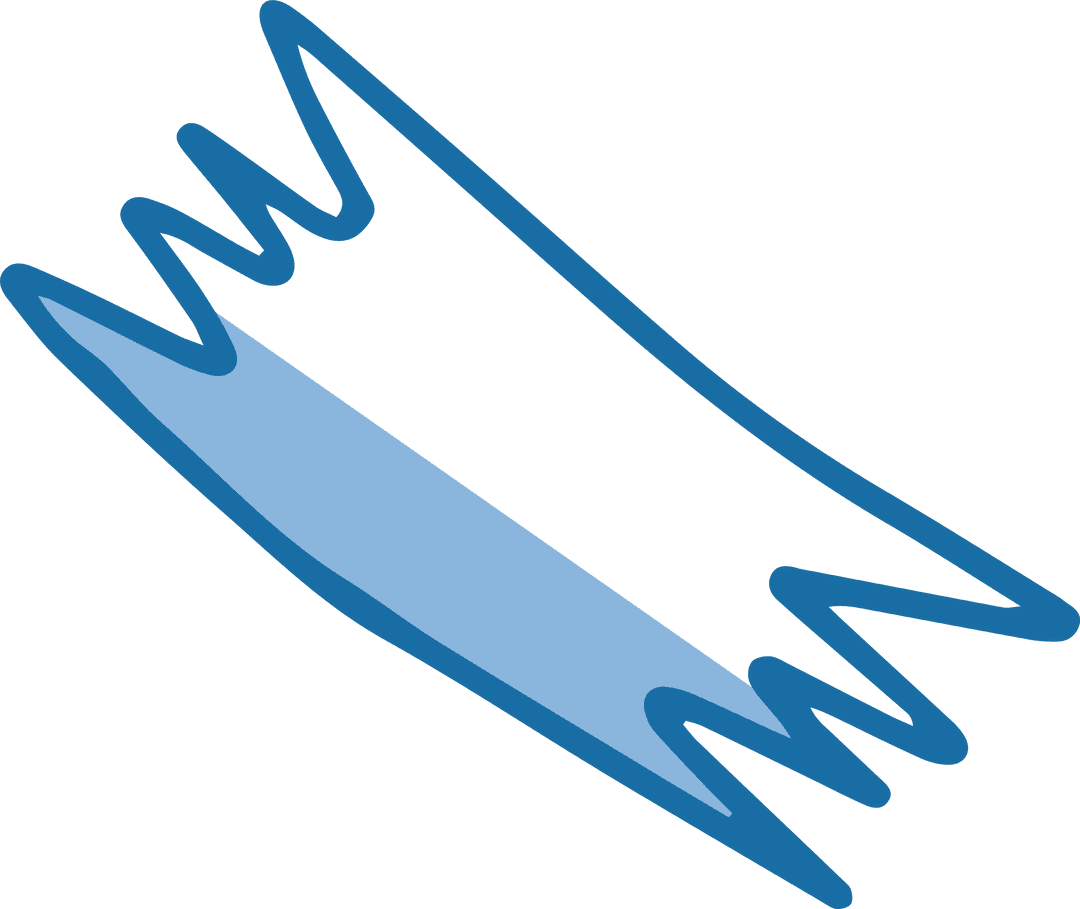 Elongated Light Blue Brushstroke on Transparent Background