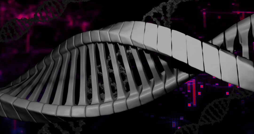 Futuristic DNA Analysis Concept with Digital Data Interface