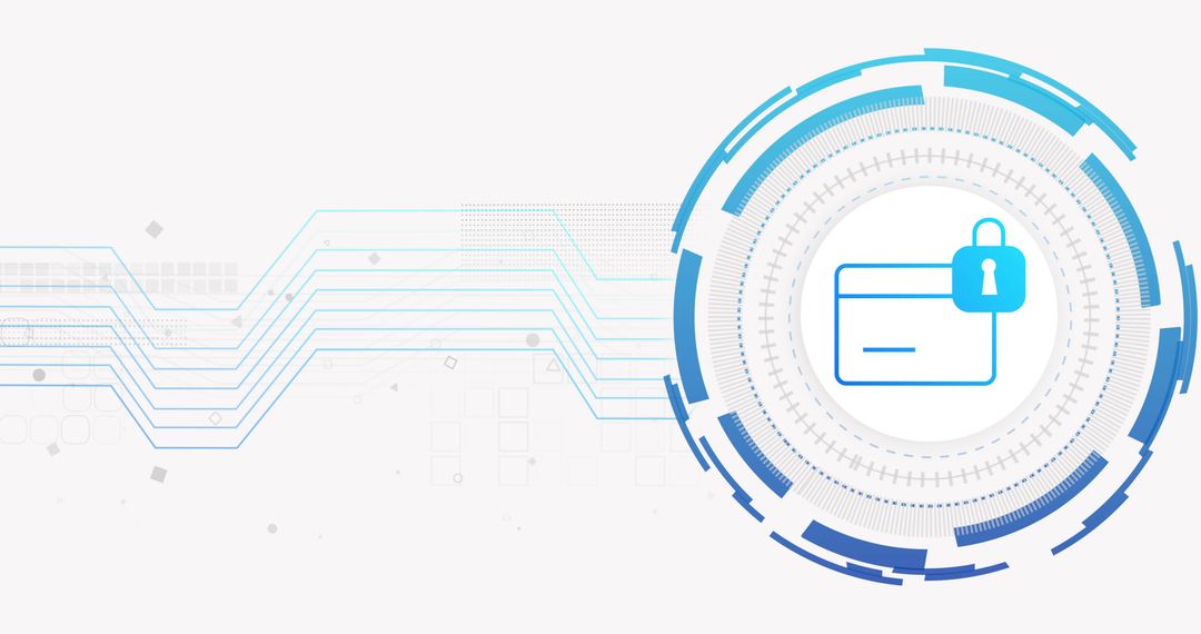 Digital Cyber Security with Encrypted Credit Card Icon