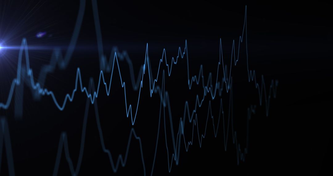 Digital Oscillation Graph on Dark Background Reflecting Data Trends