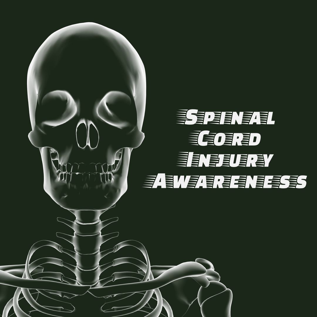 Skeleton Illustration Highlighting Spinal Cord Injury Awareness