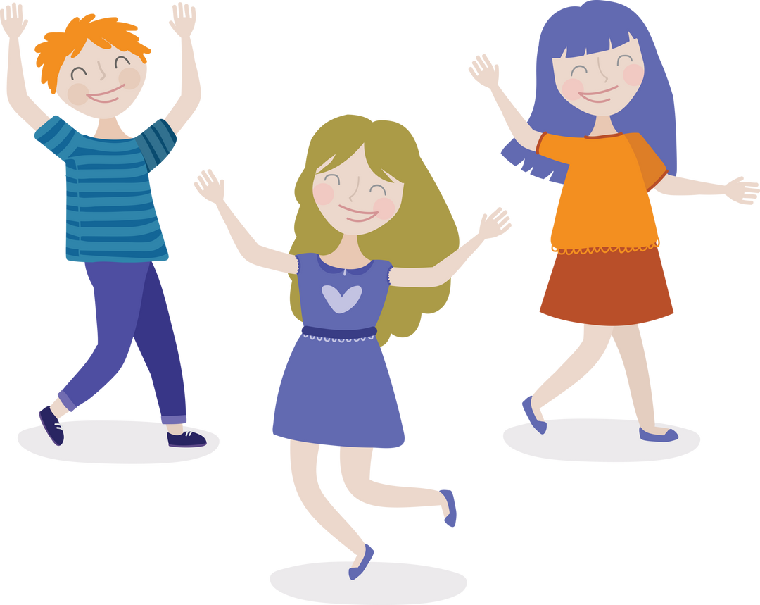 Joyful Children Dancing in Transparent Vector Style - Download Free Stock Images Pikwizard.com