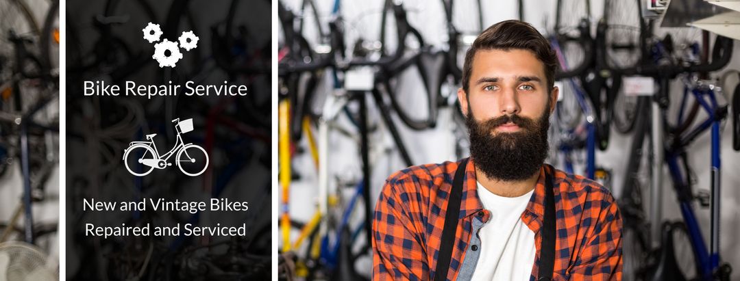 Confident Mechanic at Professional Bike Repair Service