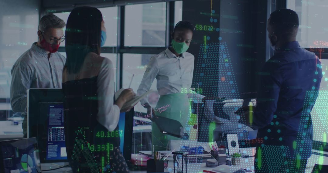 Diverse Professionals Analyzing Data in Modern Office Setting