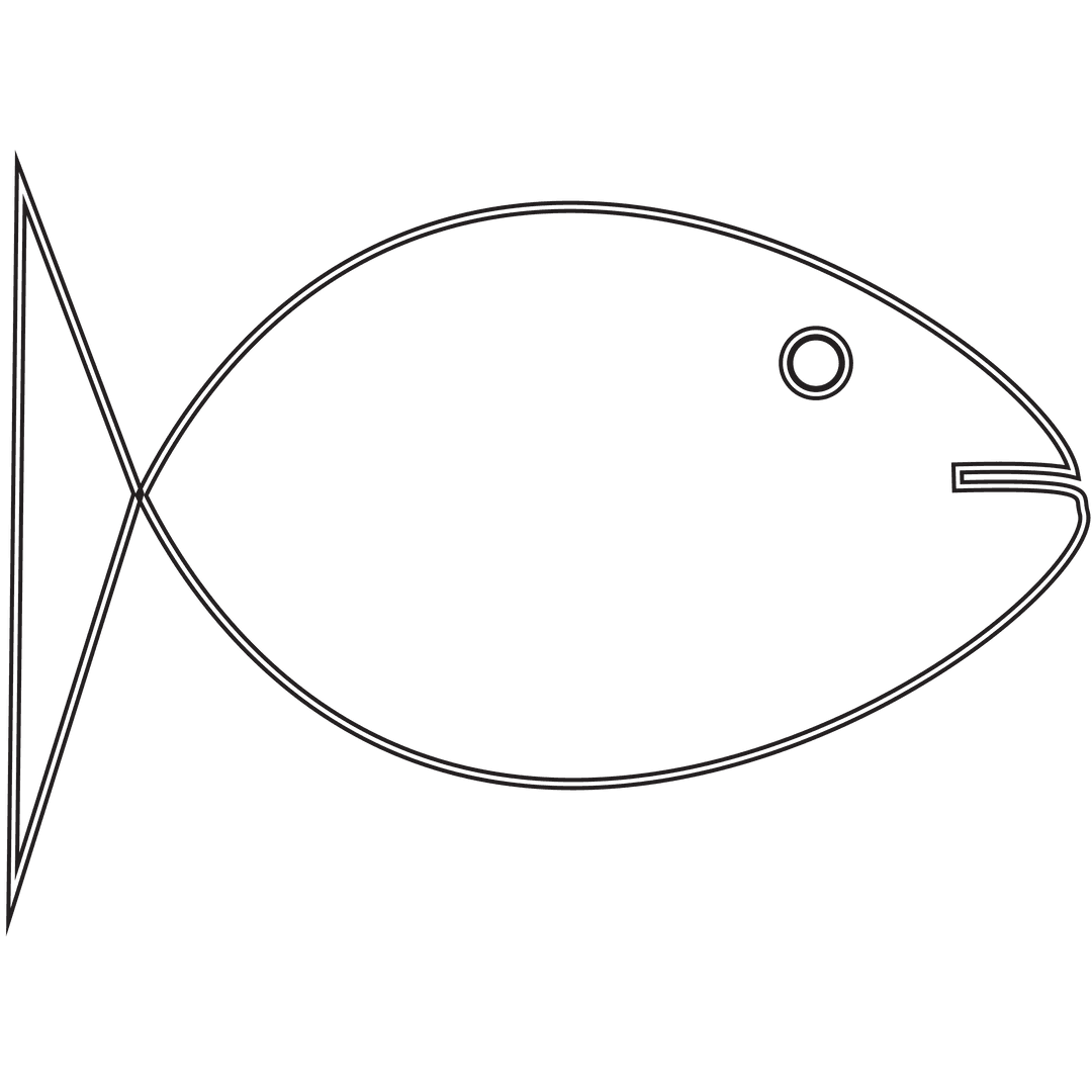 Fish Symbol Illustration on Transparent Background for Design Use