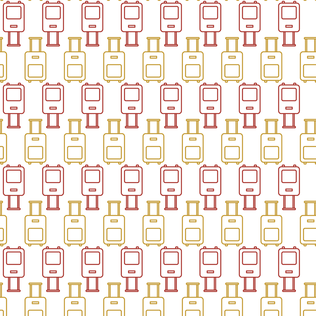Transparent Illustration of Red and Yellow Suitcase Pattern