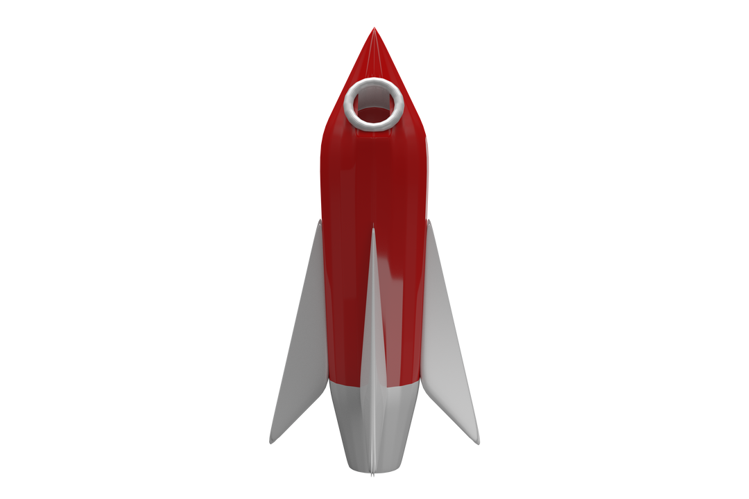 Transparent Glossy Red and White Rocket Toy Isolated on White - Download Free Stock Images Pikwizard.com