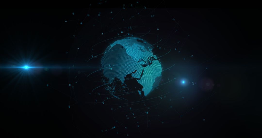 Digital Globe with Network Connections on Dark Background