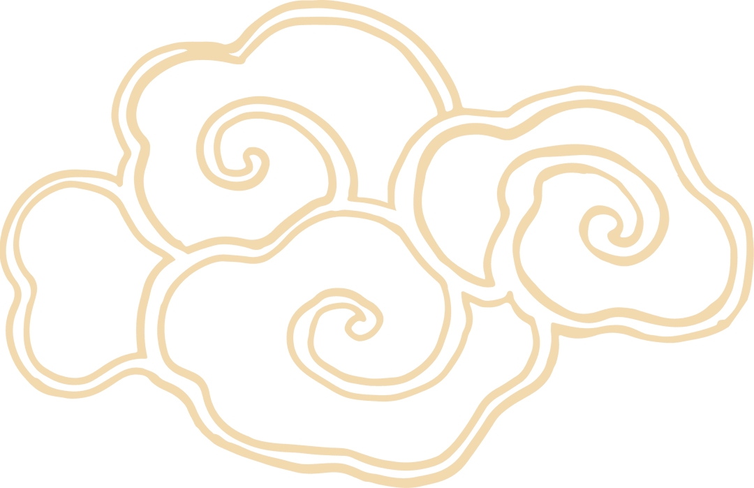 Ornamental Cloud Illustration on Transparent Background