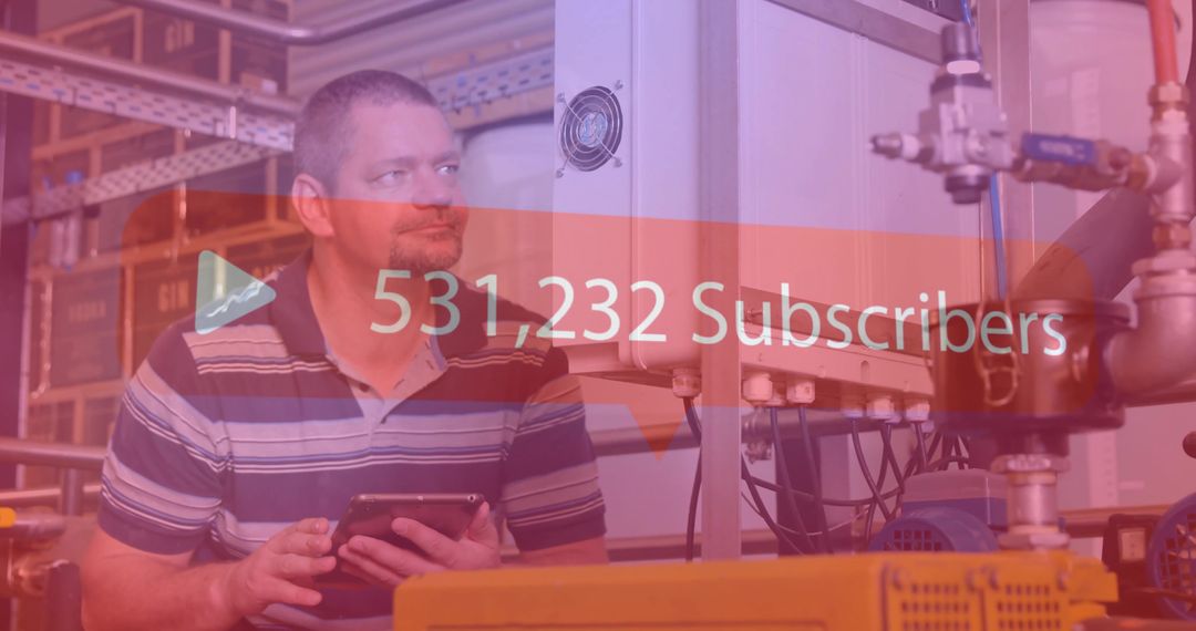 Technician Monitoring Industrial System with Subscriber Overlay