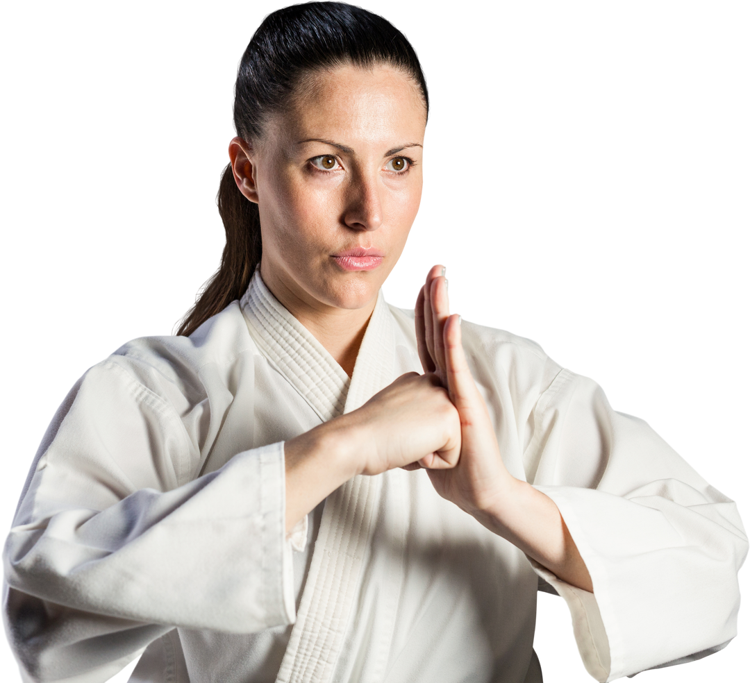 Transparent Female Martial Artist Performing Karate Salute - Download Free Stock Images Pikwizard.com