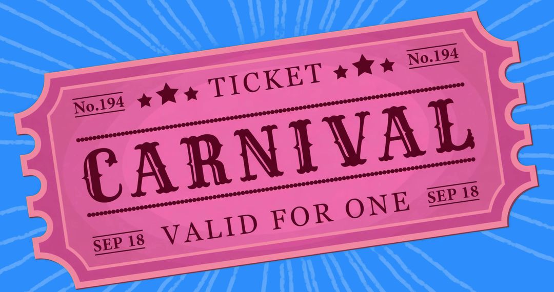 Vibrant Carnival Ticket Design with Bold Typography