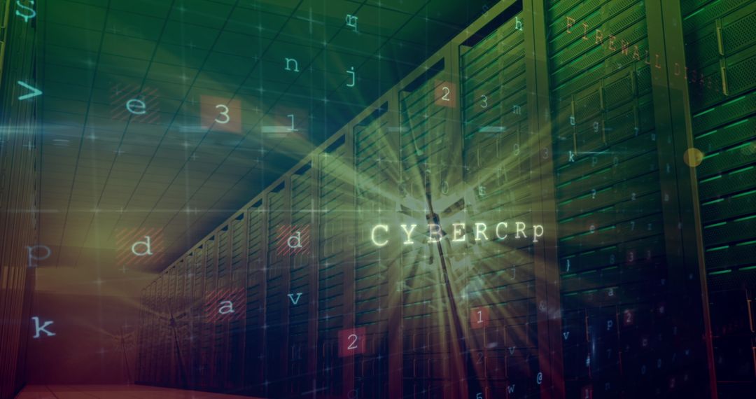 Cyber Attack Alert in High Tech Data Server Room