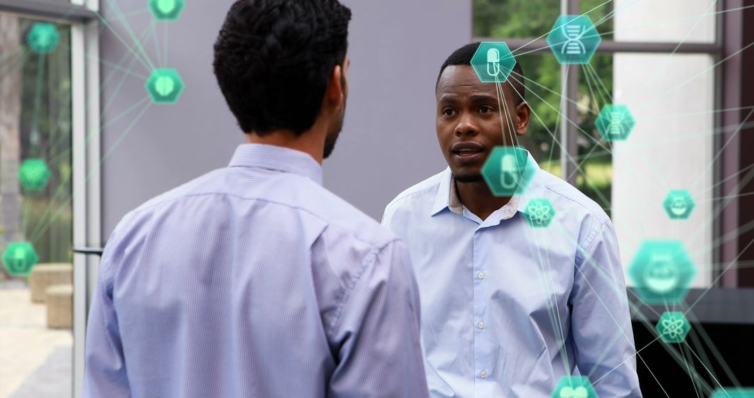 Business Professionals Engaged in Digital Network Discussion