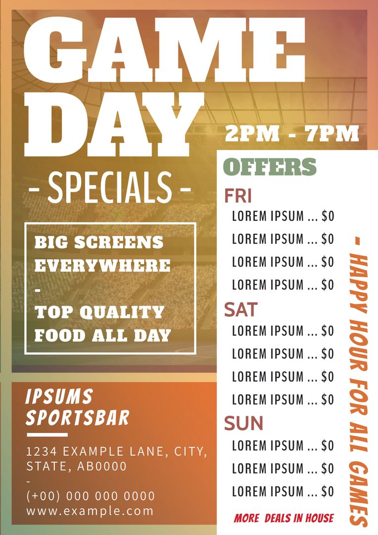 Dynamic Sports Bar Game Day Flyer