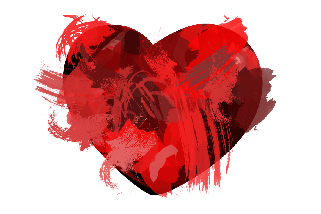 Abstract Red Heart Transparent Background Love Symbol
