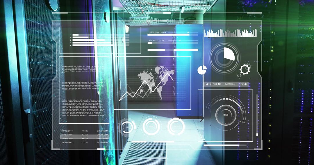 Digital interface over computer servers in data center
