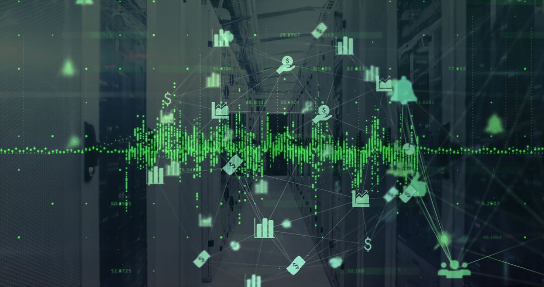 Digital Data Visualization with global network connections over servers