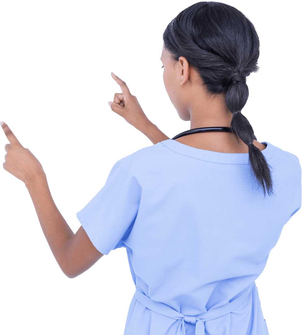 Transparent Back View of Female Surgeon Interacting With Virtual Screen - Download Free Stock Images Pikwizard.com