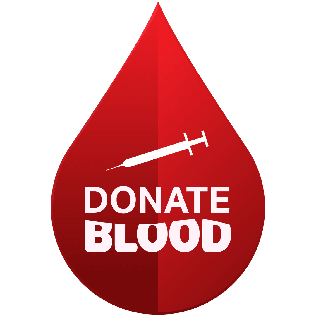 Transparent Blood Donation Symbol with Inspiring Message
