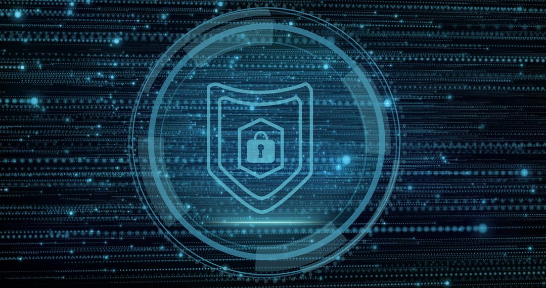 Glowing Shield Icon Representing Cybersecurity and Digital Protection