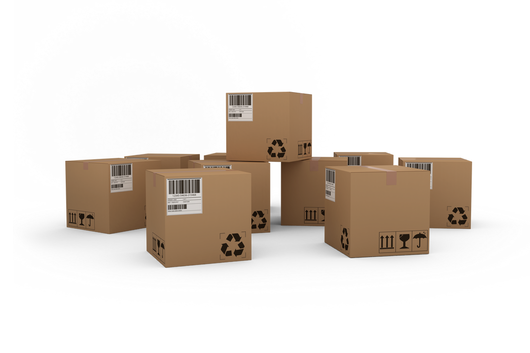 Collection of Transparent Brown Cardboard Boxes on White - Download Free Stock Images Pikwizard.com