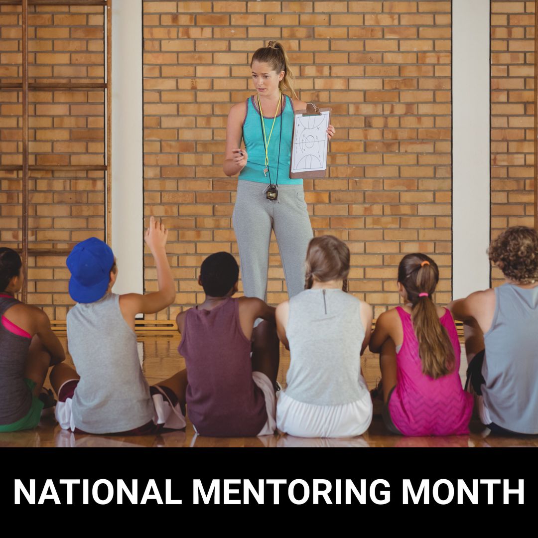 Coach Engaging Young Athletes in Team-Building Session