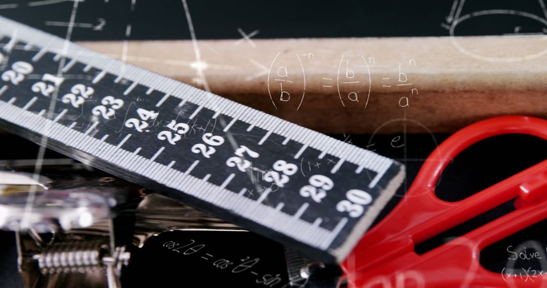 School Supplies with Mathematical Data Processing Concept