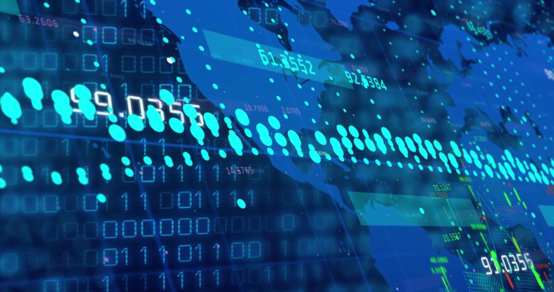 Digital Data Analysis Over World Map Background