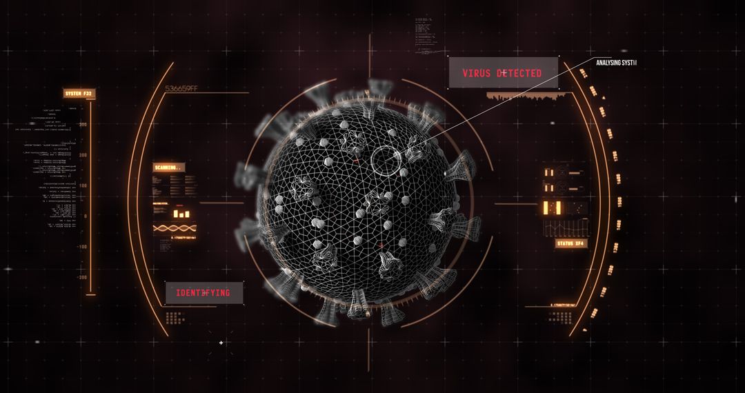 Futuristic Digital Analysis of Covid-19 Virus Structure - Free Images, Stock Photos and Pictures on Pikwizard.com