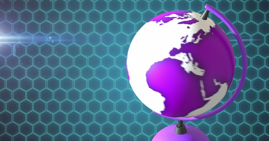 Futuristic Globe with Hexagonal Digital Background