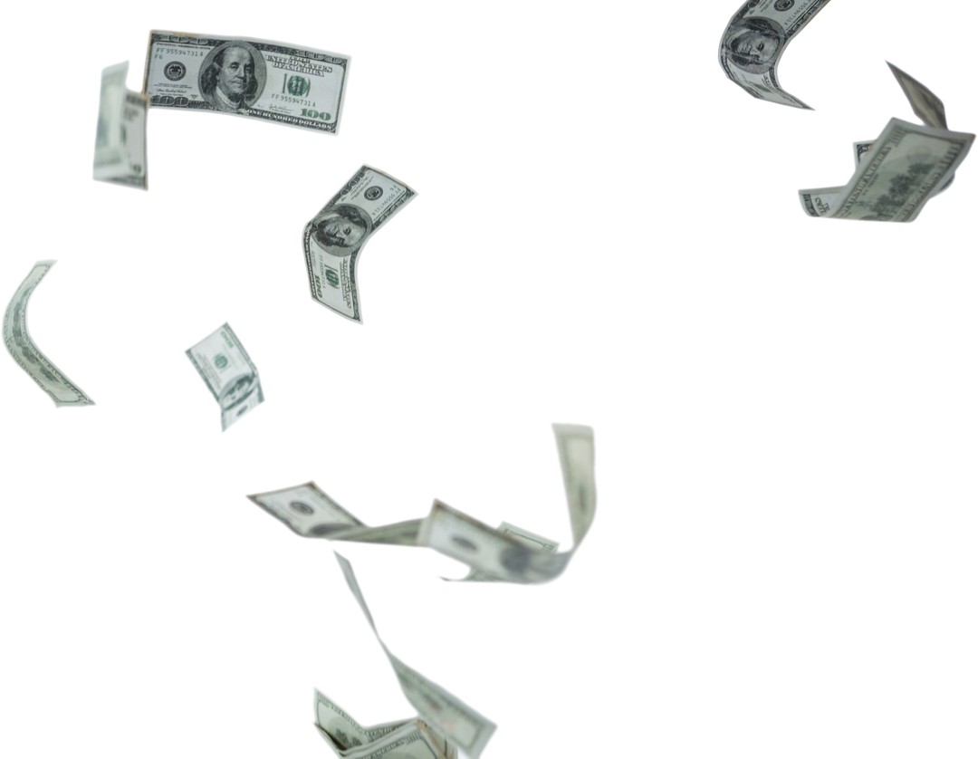 Falling Dollar Bills on Transparent Background Isolated - Download Free Stock Images Pikwizard.com