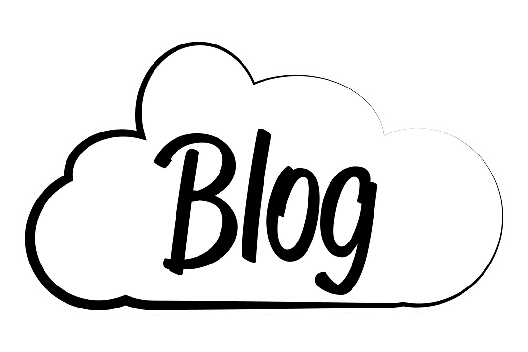 Blog Cloud Text Illustration on Transparent Background