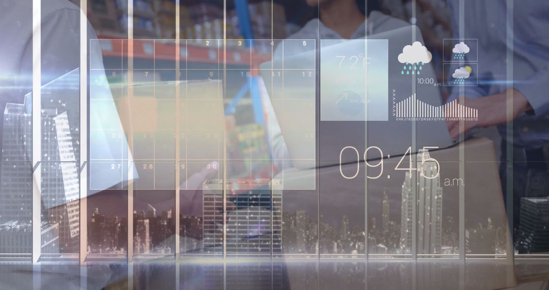 Warehouse Operations with High-Tech Overlay Elements