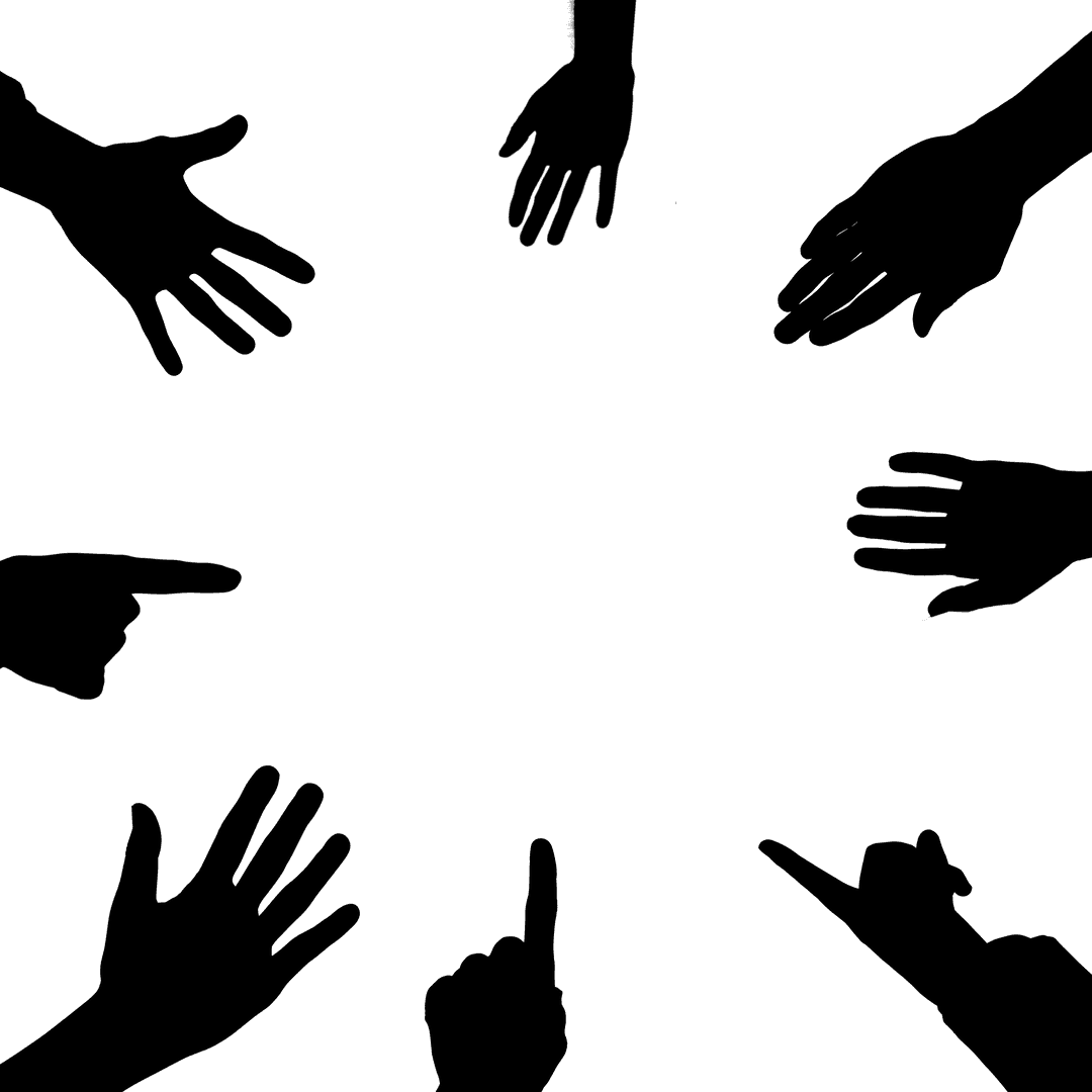 Transparent Silhouettes of Hands Held Together in Unity