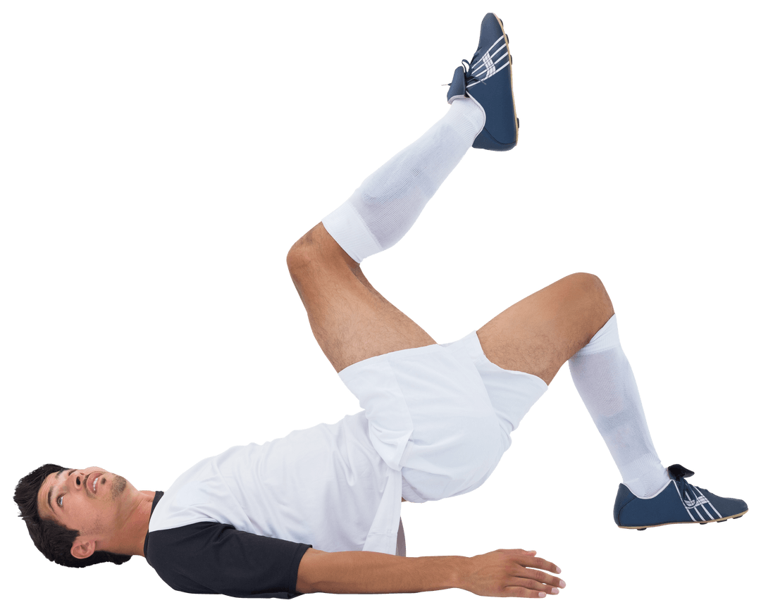 Caucasian Male Soccer Player Kicking Transparent Background