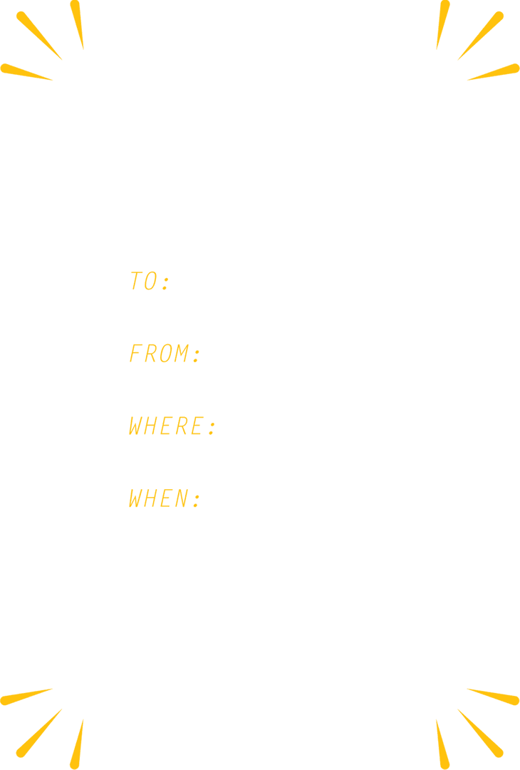 Elegant Yellow Invitation Card on Transparent Background