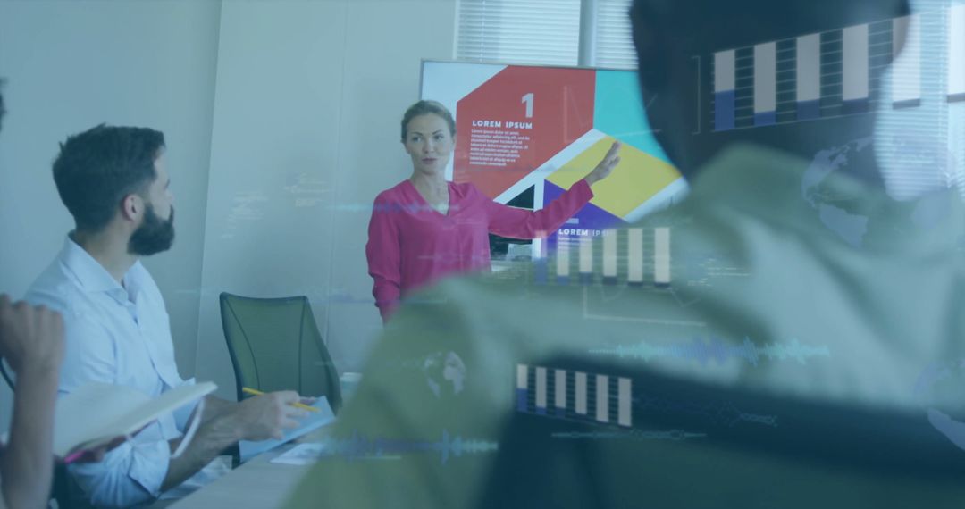 Team Collaborating on Financial Data in Modern Office