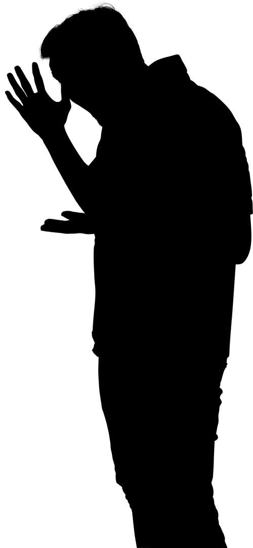 Transparent Silhouette of Man in Argumentative Pose