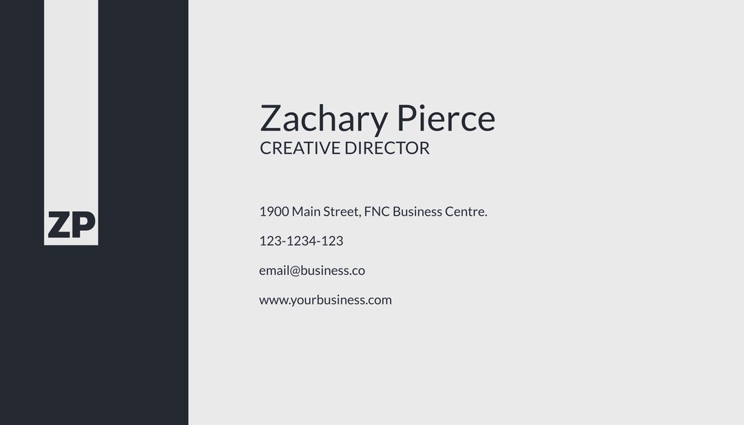 Minimalist Business Card Design with Monochrome Theme - Download Free Stock Templates Pikwizard.com