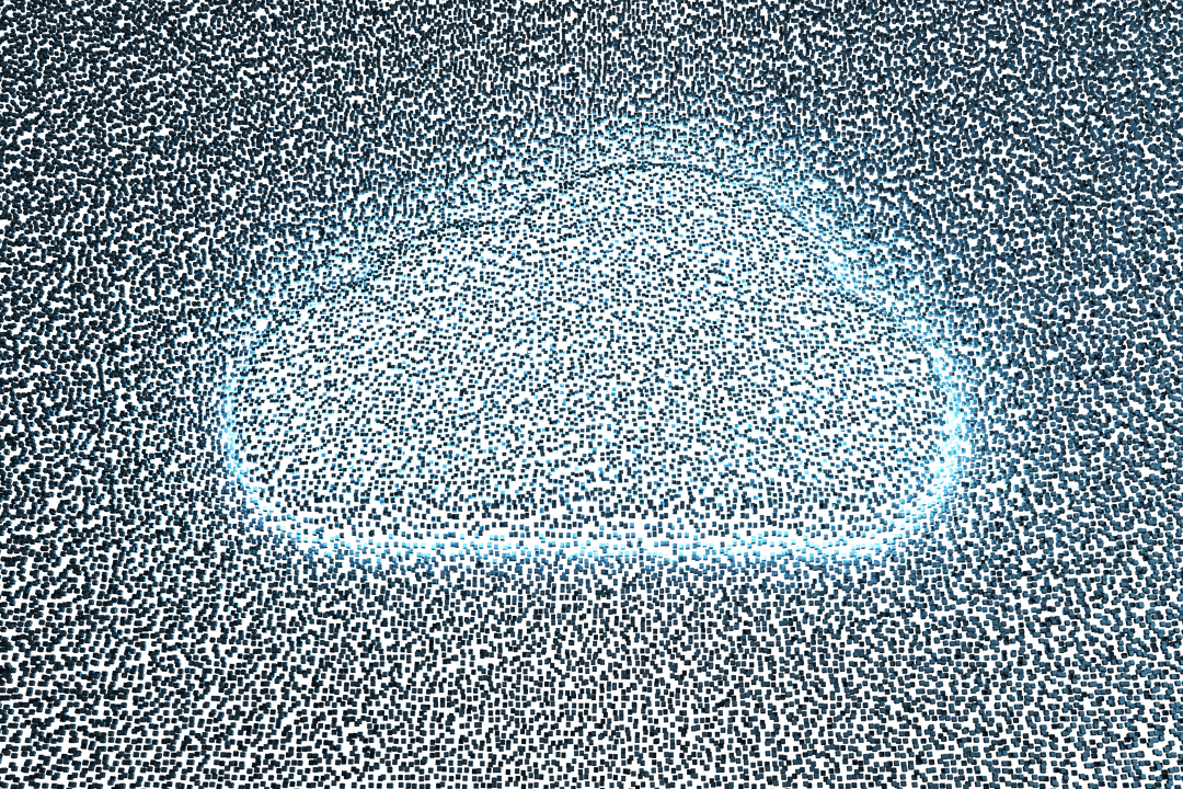 Digital Interference Over Transparent Cloud Icon for Technology Security Concept